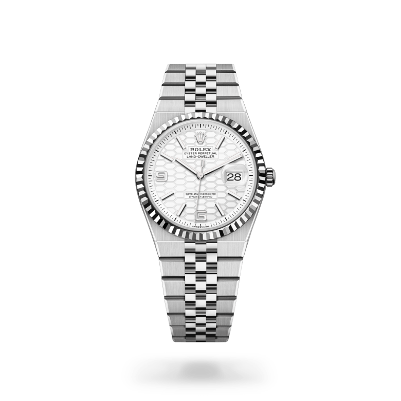 Rolex Land-Dweller 36, M127234-0001, 36mm, Wit Rolesor - een combinatie van Oystersteel en witgoud