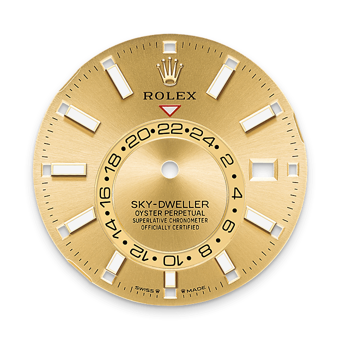 Champagnekleurige wijzerplaat