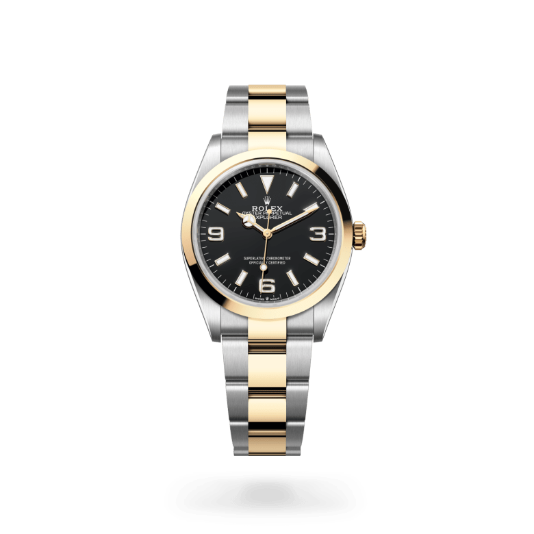 Rolex Explorer 36, M124273-0001, 36mm, Geel Rolesor - een combinatie van Oystersteel en geelgoud
