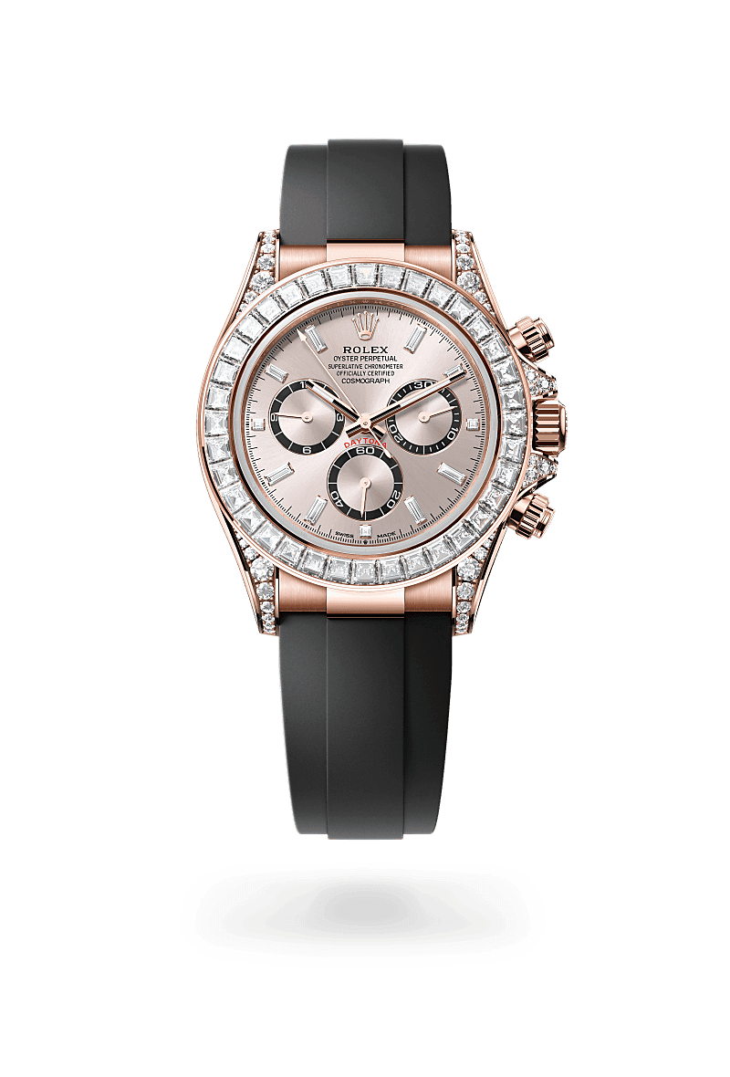 Rolex Cosmograph Daytona, M126535TBR-0002, 40mm, 18 kt Everose-goud met bandaanzetten bezet met diamanten
