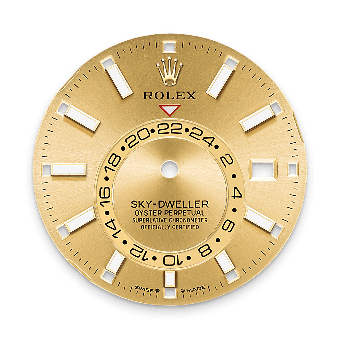 Champagnekleurige wijzerplaat