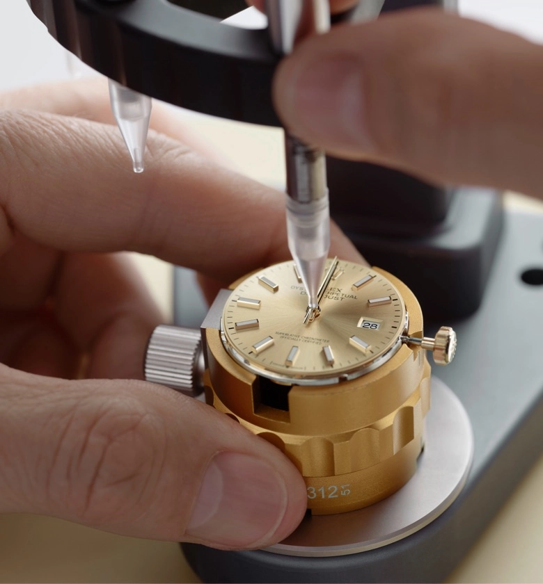 Rolex wijzerplaat bevestiging